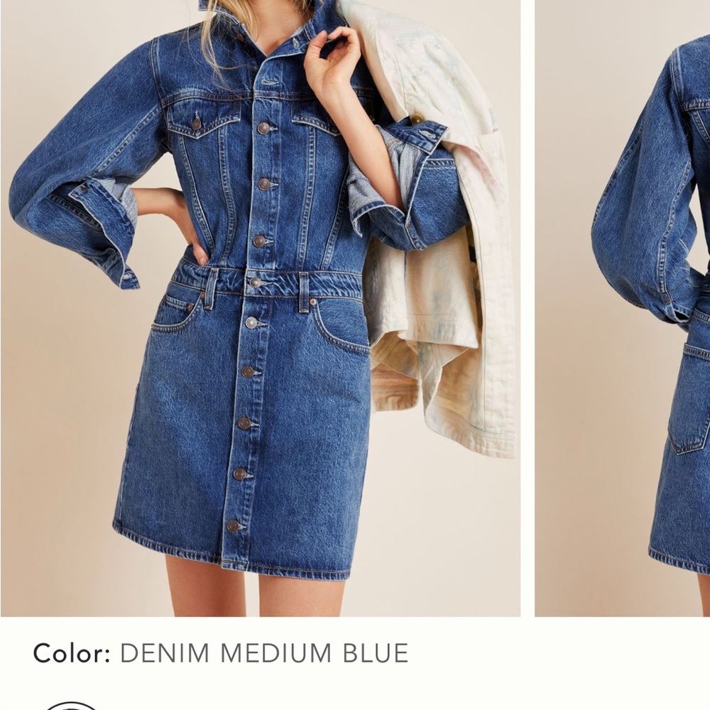 Agolde Denim Medium Blue Mini Dress! Super cute. Can be dressed up or down.
